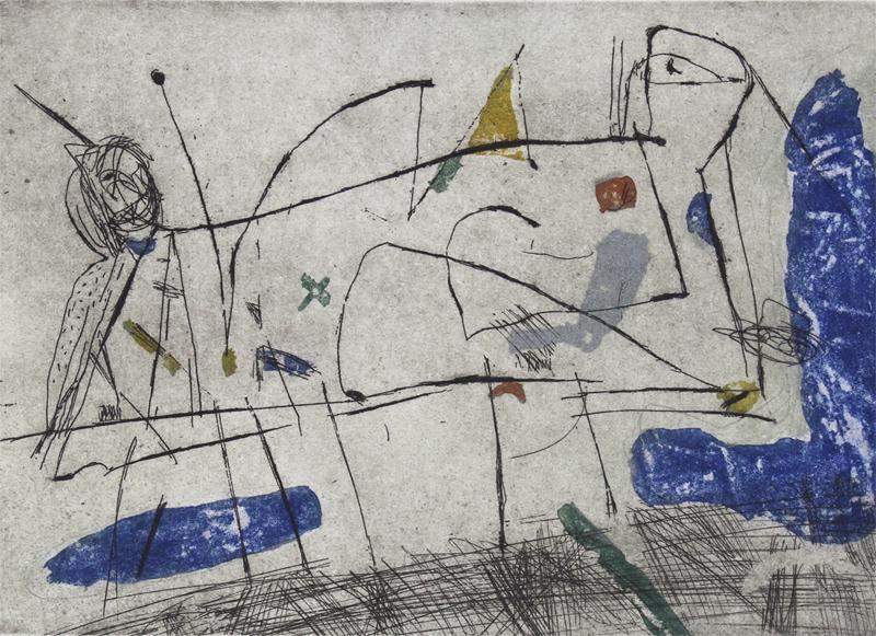 Leo Ray (b. 1950) Lithuania/ Israel: UNTITLED, 1995, color etching, signed in pencil, numbered 8/40, sheet 7 x 8”. Gallery Retail $200