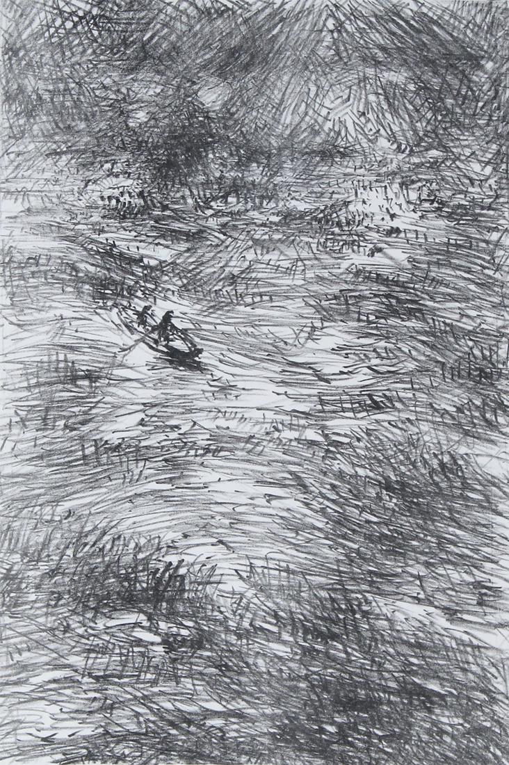 Anna Ticho (1894-1980) Czech Republic: ROWBOAT, lithograph, signed in pencil, numbered 21/50, sheet 13 ½ x 9 ½”. Gallery Retail $500