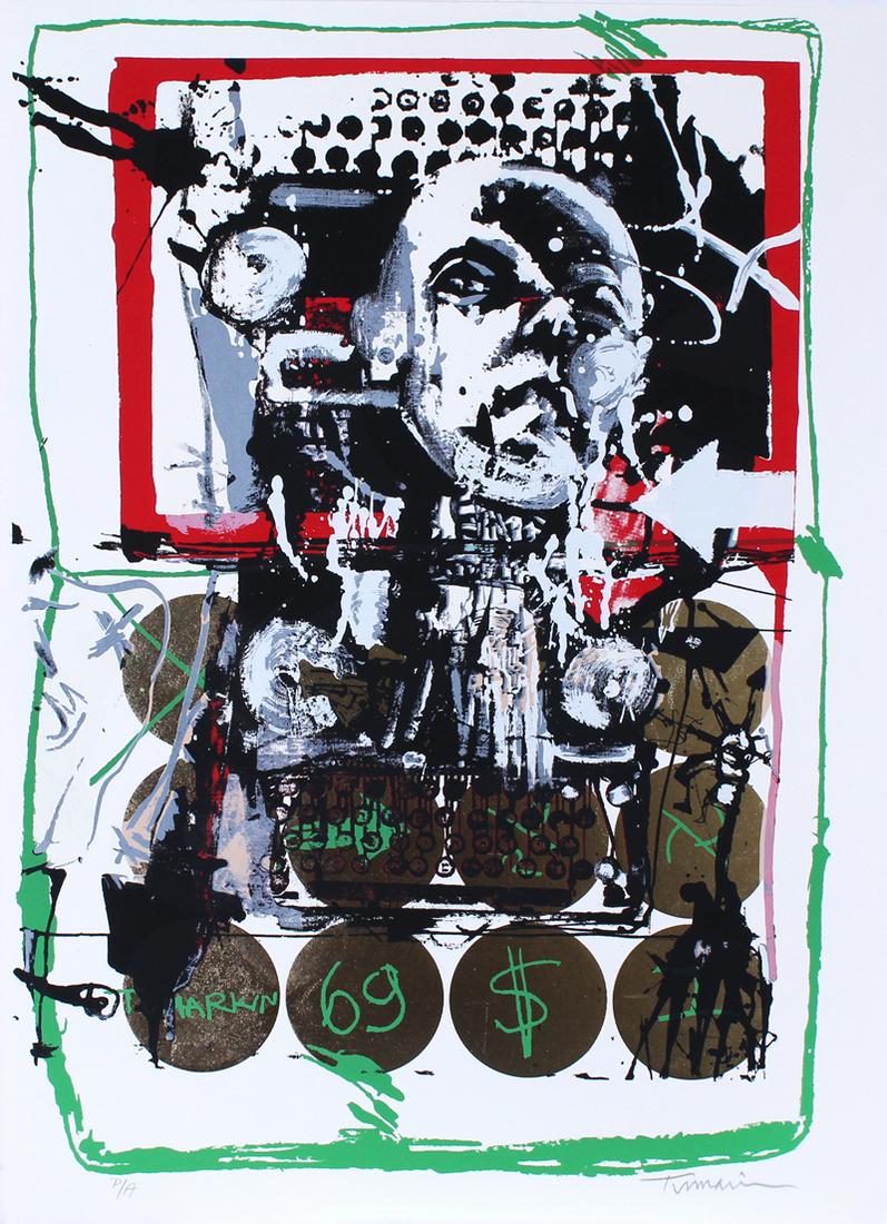 Igael Tumarkin (b. 1933) German/ Israel: 69$, color screenprint, signed in pencil, and inscribed PA (artist’s proof), sheet 27 ½ x 19 ¾”. Gallery Retail $350