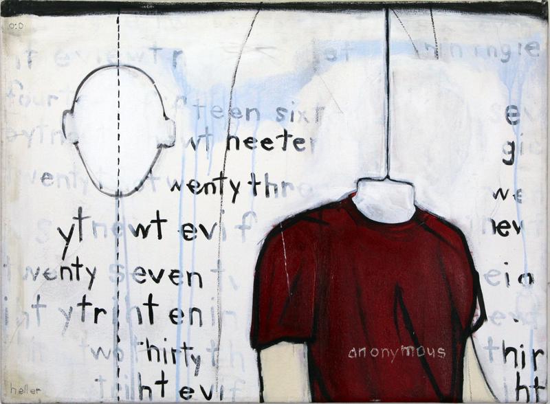 Matthew Heller (b. 1974) Boston: Anonymous, 2000, acrylic painting on canvas, signed lower left, signed and dated and title on verso, 23 ¾ x 31 ¾”.