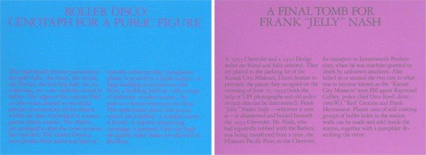 Robert Morris (b. 1931) American (two): A FINAL TOMB FOR FRANK "JELLY" NASH; ROLLER DISCO: CENOTAPH FOR A PUBLIC FIGURE, 1980, a pair of color screenprints, each signed in pencil, from the numbered editions 180, images 18 x 24", full margin