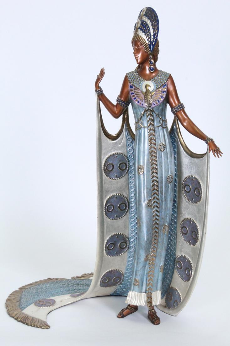 Erte (1892-1990) Russian/ French: IRAS (E.110), 1990, cold-painted cast bronze sculpture, signed, numbered 453/500, published by Dyansen for Seven Arts LTD. London, overall 18 ½ x 10 x 14”.