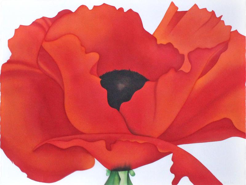 Lori Lamont (b. 1968) California: FLOWER, watercolor on paper, signed lower right, sheet 29 ½ x 41 ¼”, frame 44 x 55 ½” with glass.