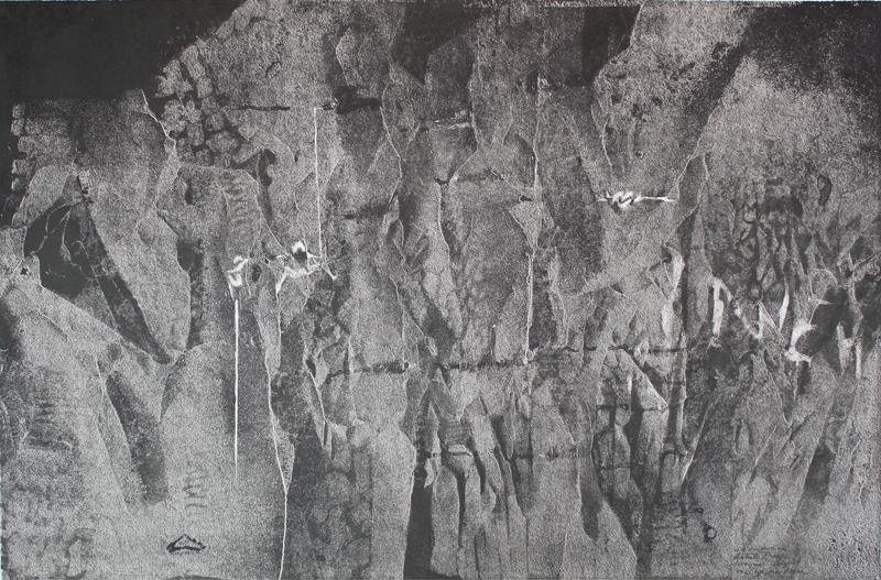 June Wayne (1918-2011) Californian: ONE UP, ONE DOWN, 1968, lithograph, signed and dated and titled in pencil and inscribed Hill Impression artist’s proof, printed and published by Tamarind with blind stamps, sheet 23 x 35”. Note: M