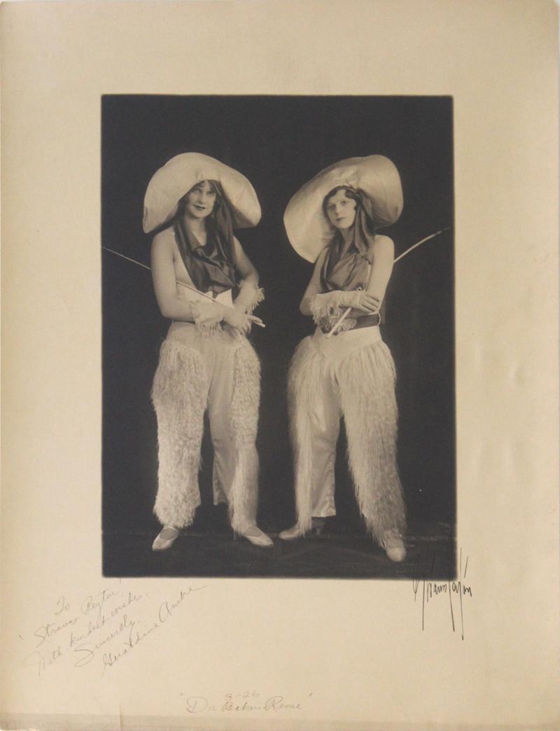 Benjamin Strauss & Homer Peyton/ Strauss & Peyton: DOC BAKER’S REVUE, 1926, gelatin silver print, signed and dated and inscribed, 19 ½ x 15 ¼”.