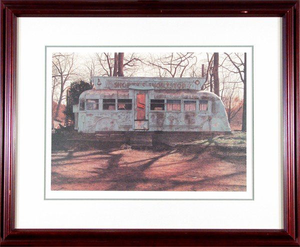 John Baeder (20th Century) American: SHORTY'S SHORTSTOP, color print, signed in pencil, from the numbered edition 175, image 15 x 21", full margins, framed with glass.