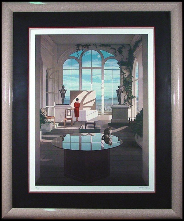Frederick Phillips (b. 1954) British: LOOKING GLASS, 1989, color screenprint, signed in pencil, from the numbered edition 295, framed with glass.