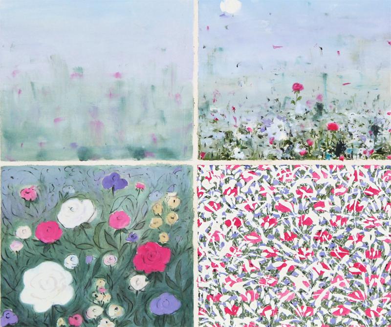 Farideh Golbahar (b. 1942) Israeli: NO BED OF ROSES I, oil painting on card, signed lower right, 10 ¾ x 12 ½”. Provenance: Michael Hittleman Gallery Los Angeles.