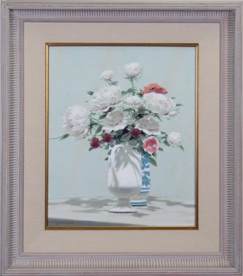 Andre Gisson (1921-2003) New York: A PITCHER OF FLOWERS, oil painting on canvas, signed lower left, 20 x 16”, frame 30 x 26”. Provenance: Miner’s Gallery Americana, Carmel.