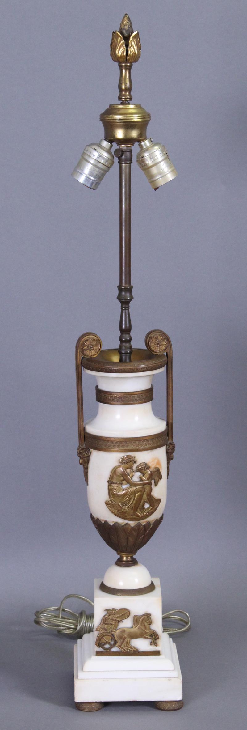 Lamp: Empire Bronze and Marble Lamp (1 of 9)