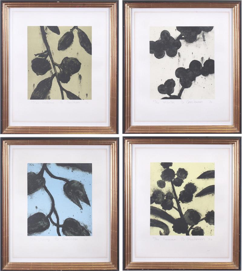 Brad Durham (b. 1952) American (four): FOUR SEASONS: AUTUMN; WINTER; SUMMER; SPRING, 1996, four color lithographs, each signed and dated and titled and numbered 25/50 in pencil, images 16 x 14”, sheets 24 ½ x 20 ½”, f