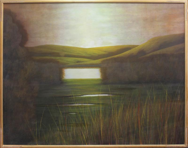 Wade Hoefer (b. 1951) California: AVIUS #IV, 1997, oil painting on canvas over wood panel, signed and dated and titled on verso, frame 62 ½ x 74 ½ x 2 ½”. Provenance: Four Seasons Hotel, Carlsbad 1997-2010; Park H