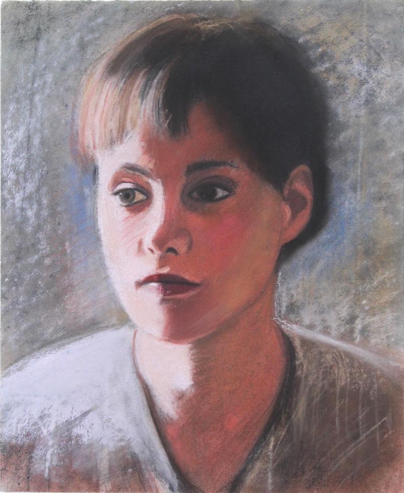 Dan McCleary (b. 1952) California: GIA CHIUMENTO, 1987, color pastel on paper, initialed and dated lower right, 19 ½ x 15 ½”, frame 28 ½ x 24 ½ x 2” with glass.