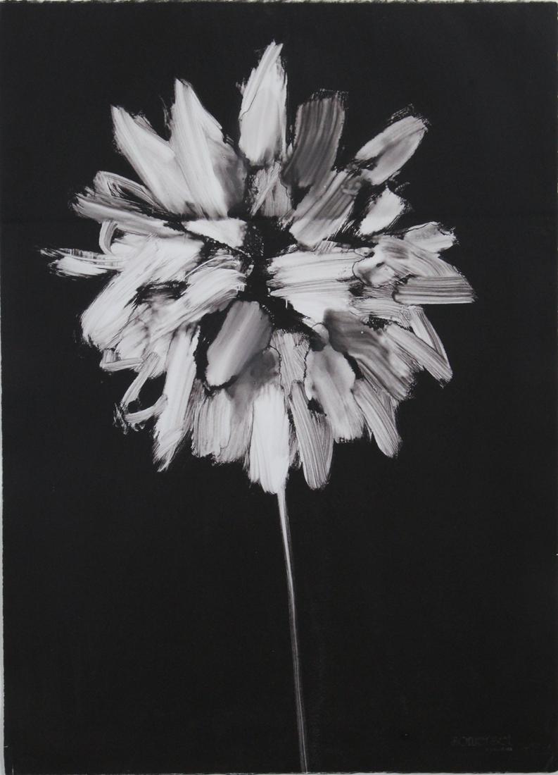 Ann Thornycroft (b. 1944) British California: DAHLIA, 1990, monotype, signed and dated lower right and inscribed F18 in pencil lower left, AN blind stamp lower right sheet 30 ½ x 22 ½”, frame 42 x 34”. Provenance: Four Seaso