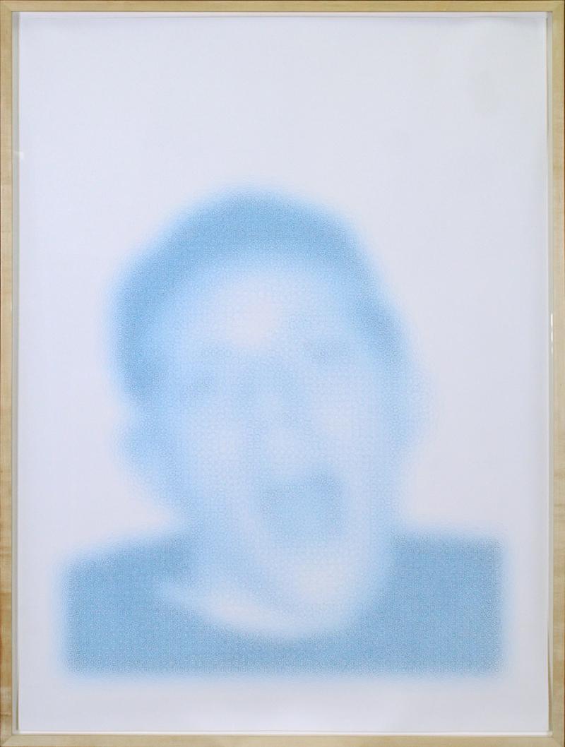 Christopher Taggart (b. 1973) California: SELF PORTRAIT A GHOST (Yelling), 2004, color spirograph ink drawing on paper, signed and dated on verso, sheet 47 ½ x 34 ½”, frame 50 x 36 ½”. Provenance: ACE Gallery, Los Angeles; Gallery Pric