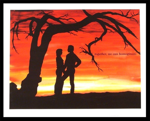 Dani Tull (20th Century) American (two): TOGETHER WE ARE HOMOGINATED, color iris print, image 29 ¼ x 38 ½", full margins, printed by Muse X, framed. Provenance: University of South Florida, Contemporary Art Museum; Together with another un