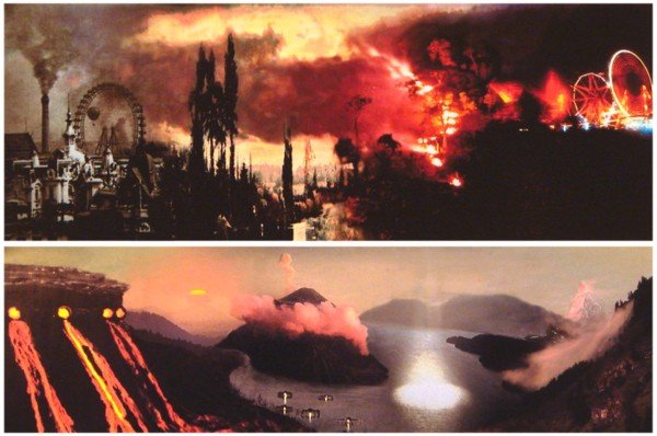 Oliver Wasow (b. 1960) American (thirteen): VOLCANO, eight of the same color iris prints, one signed and numbered artist's proof on the verso, another signed and inscribed 'OK to print' on the verso, another signed and number edition 35 on vers