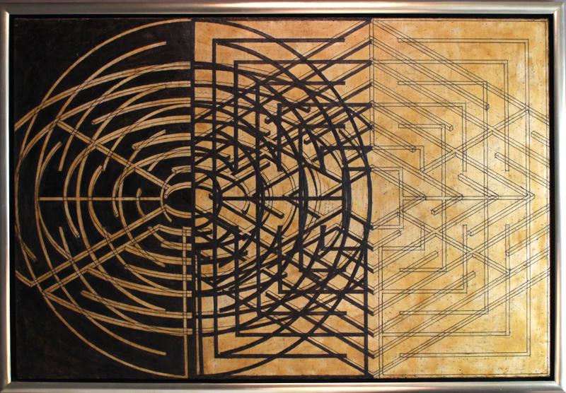 Cheryl Goldsleger (b. 1951) Georgia: UNTITLED, 1999, wax, oil and pigment on linen, embossed signature lower right, signed and dated and titled on verso, 40 x 60”, frame 43 ½ x 63 ½”.