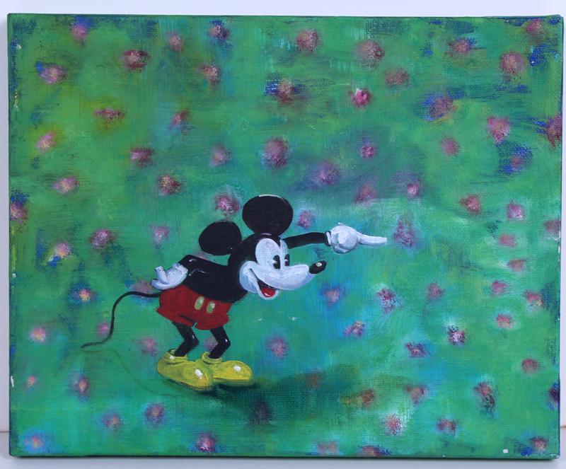 Stefan Kurten (b. 1963) German: MICKEY, 1989, oil painting on canvas, signed and dated and titled on verso, 8 x 10”. Provenance: acquired from Rena Bransten Gallery, San Francisco.
