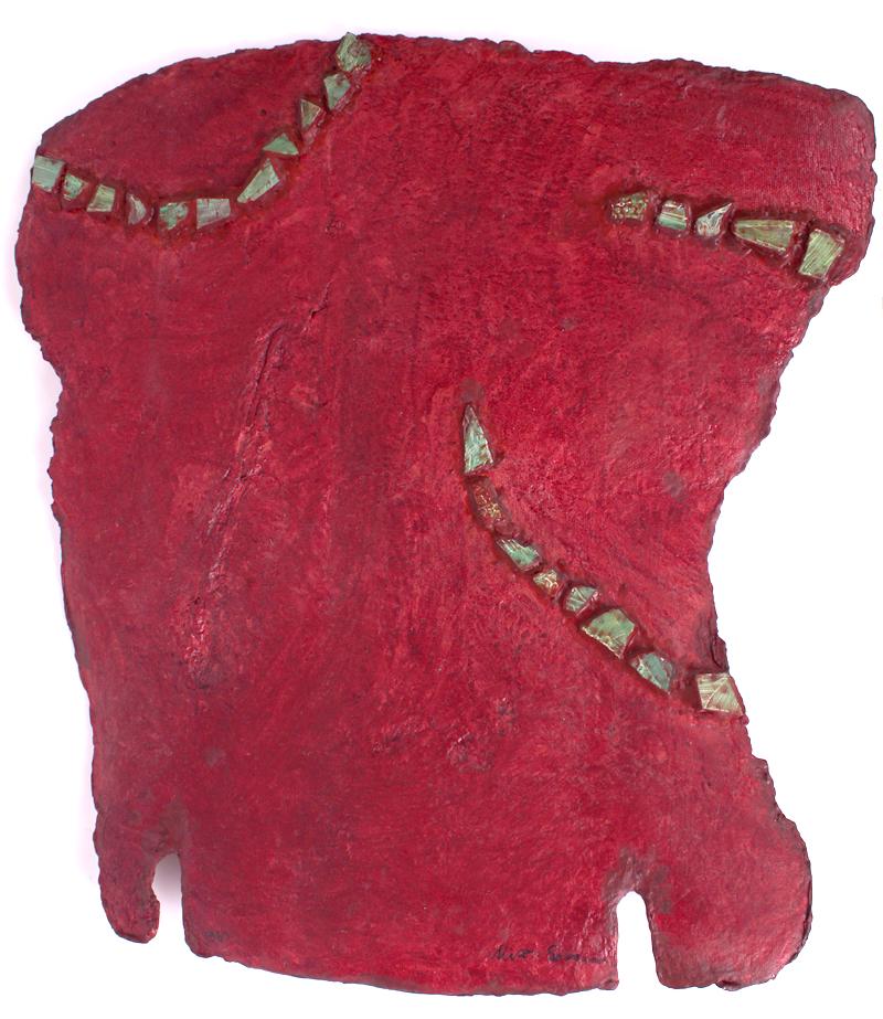 Alison Saar (b. 1956) Californian New York: UNTITLED, 1980, mixed media paper pulp and wood with collage elements, signed and dated, 32 x 30” with variable 3” depth. Provenance: acquired directly from artist by present owner.