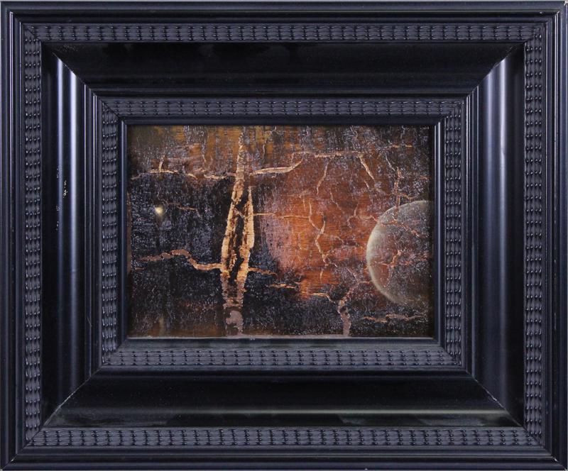 Darren Waterston (b. 1965) American: BARDO No. 3, 1990, oil painting on wood, signed and dated on verso, 5 x 7”, frame 10 x 12”. Provenance: Jan Baum Gallery, Los Angeles.