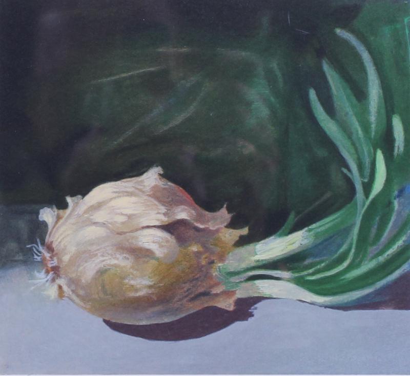 Paul Wonner (1920-2008) California: ONION, 1992, color lithograph, signed and dated and numbered 19/100 in pencil, blind stamps lower right and lower left corners, image 6 ¼ x 6 ¾”, sheet 12 ½ x 12 ¾”, fr