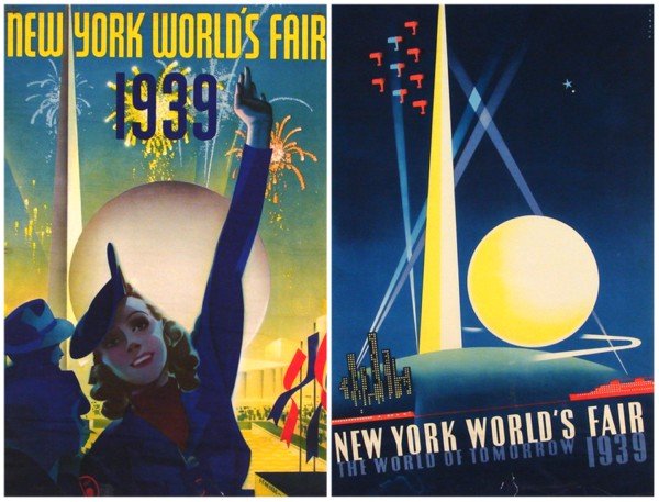 World's Fair: Joseph Binder & Anonymous (two): World's Fair: Joseph Binder & Anonymous (two) NEW YORK WORLD'S FAIR, 1939, unidentified artist and Joseph Binder, a pair of vintage color lithograph posters, each 30 x 20", both printed by Grinnell Li