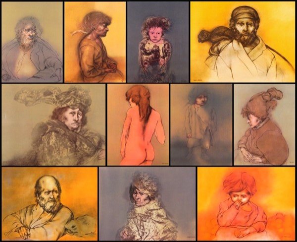 Rafael Coronel (b. 1932) Mexican: Rafael Coronel (b. 1932) Mexican CORONEL, GALERIE DE ARTE MISRACHI, 1978, a portfolio of twenty color prints, triage sheet signed in ink and dedicated, portfolio numbered 128/2000, sheets 24 ¾ x 19",