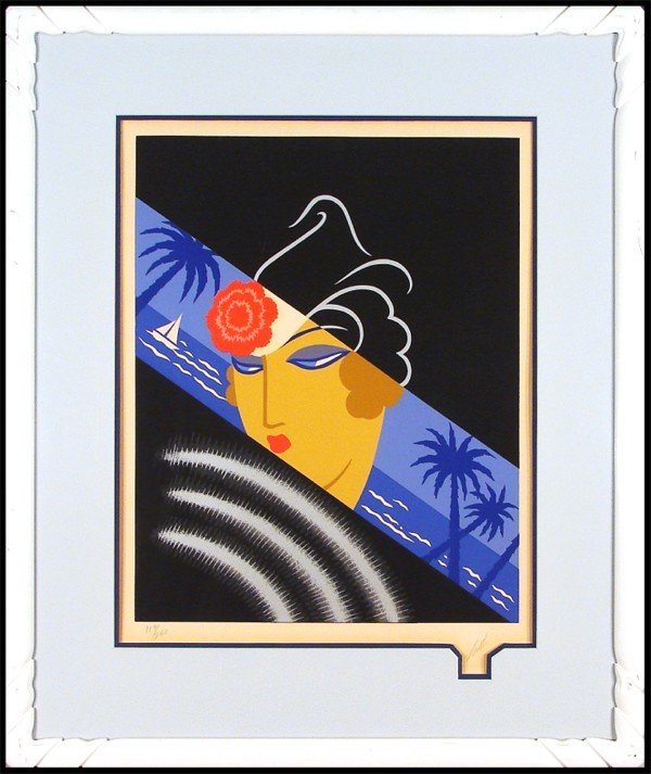 Erte (1892-1990) Russian: Erte (1892-1990) Russian WINTER RESORTS (L.47), 1974, color screenprint, signed in pencil, from the numbered edition 260, image 21 x 17", full margins, published by Circle Fine Art, framed, overall to