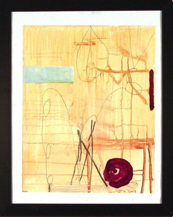 Tom Savage (b. 1953) American: Tom Savage (b. 1953) American UNTITLED, 2003, acrylic painting with watercolor and graphite on paper, initialed and dated lower right, 24 x 19", framed, in studio condition as received by artist.