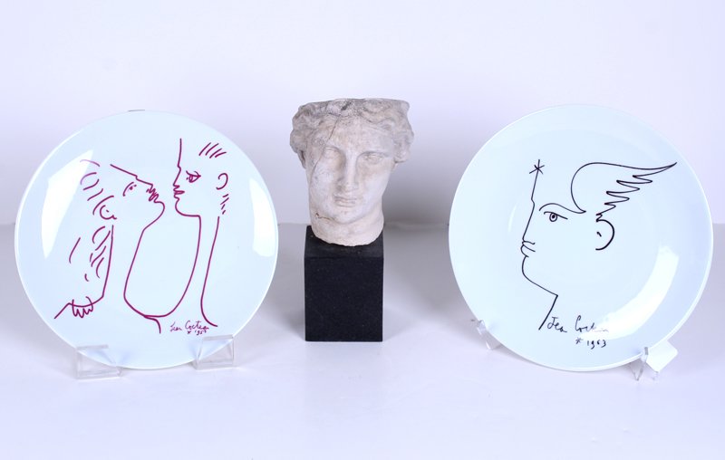 Jean Cocteau Limoges plates (2) & another (three) (1 of 11)