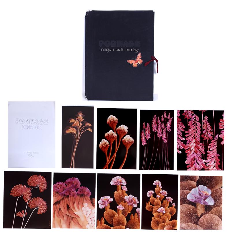 Tina Cullen (20th Century) Canada (nine): PORNAGE, Images in Erotic Montage, 1984, nine limited edition colors photographs, each tipped onto wove paper, each signed and titled and numbered 49/275 in pencil on the wove paper, with certificates