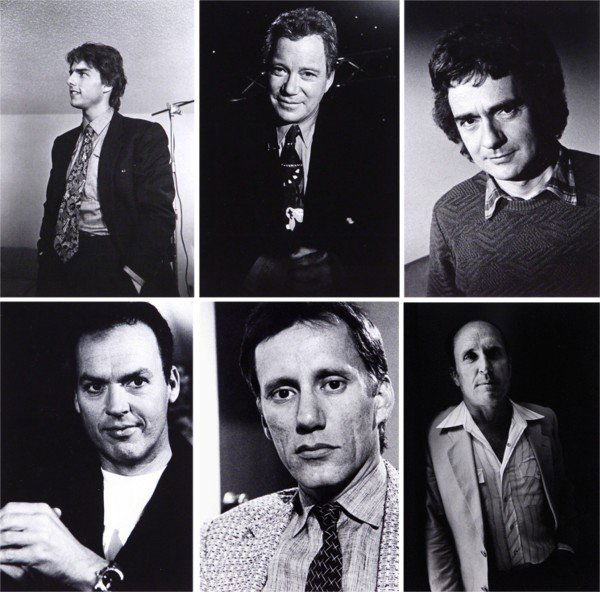Gary Franklin (1928-2007) American (six): CELEBRITY GROUP #1, ACTORS: Tom Cruise, William Shatner, Dudley Moore, Robert Duvall, Michael Keaton, & James Woods, six silver gelatin prints, all either signed or initialed, each 8 x 10", Tom Cruise
