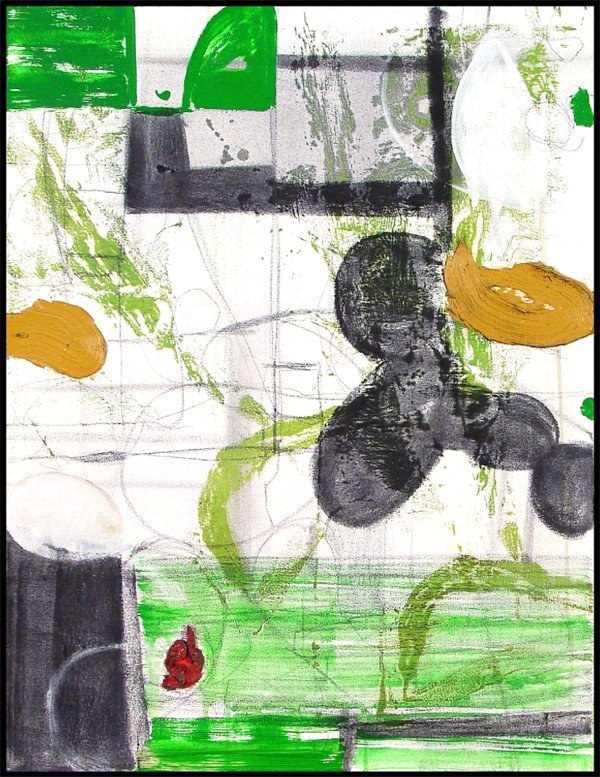 Tom Savage (b. 1953) American: UNTITLED, 2000, oil, acrylic and graphite on canvas, signed and dated on verso, 26 x 20", framed, in good studio condition as received from the artist.