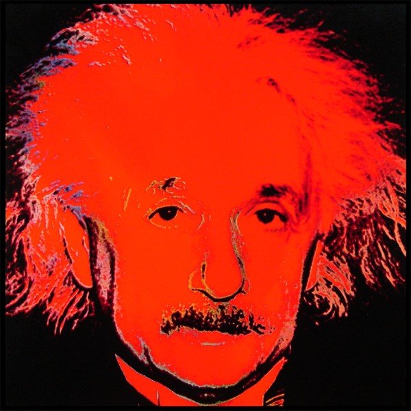 Steve Kaufman (20th Century) American: EINSTEIN, 1995, color screenprint on canvas, signed on verso, from the numbered edition 195, published by Martin Lawrence Editions, MLE stamp on verso along with Hebrew University copyright, 36 ¼ x 3