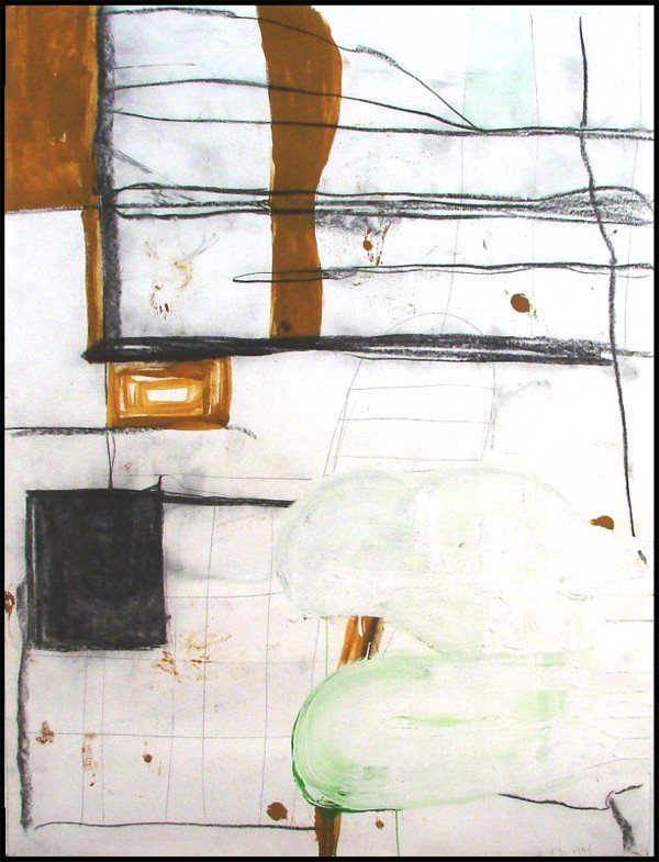 Tom Savage (b. 1953) American: UNTITLED, 1994, acrylic, charcoal and graphite on paper, initialed and dated lower right, 49 ¾ x 38", in good studio condition as received from the artist.