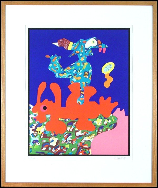 Otmar Alt (b. 1940) German: UNTITLED, 1972, color screenprint, signed in pencil, from the numbered edition 100, image 21 ½ x 17 ¼", full margins, framed with glass.