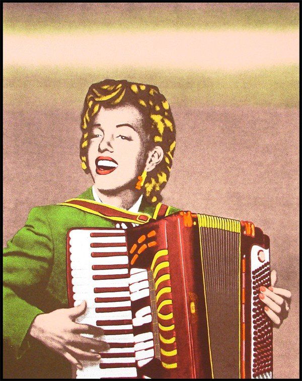 Ed Paschke (1939-2004) American: PINK LADY, from the Master American Contemporaries portfolio, 1993, color screenprint, signed in pencil, from the edition 30, image 34 x 27", full margins.