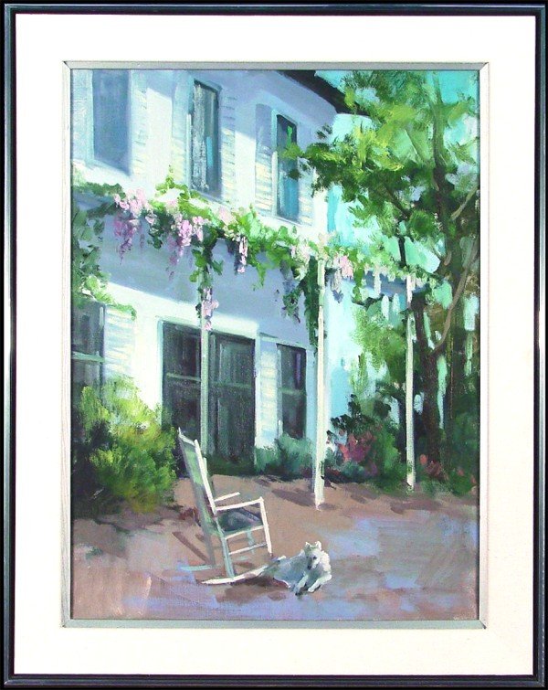 Joyce Pike (b. 1929) Californian: SOUTHERN HOUSE, 1982, oil painting on canvas, 24 x 18", signed on stretcher bar, titled on verso, framed.
