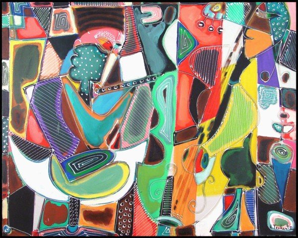 Ara Tevkantz (b. 1956) Armenian: MUSICAL INSTRUMENTS, oil painting on canvas, signed lower right, 32 x 40", some wear at edges, otherwise in good condition.