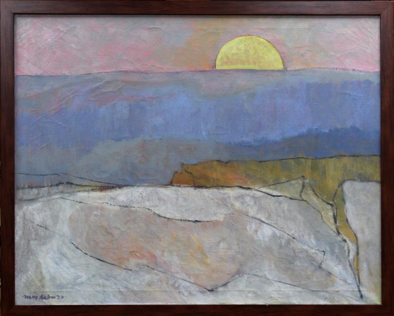 Max Kahn (1902-2005) Illinois: MORNING SUN, 1973, oil painting on canvas, signed and dated lower left, signed and dated on verso, 32 x 40”, frame 35 x 43”. Provenance: Fairweather Hardin Gallery, Chicago.