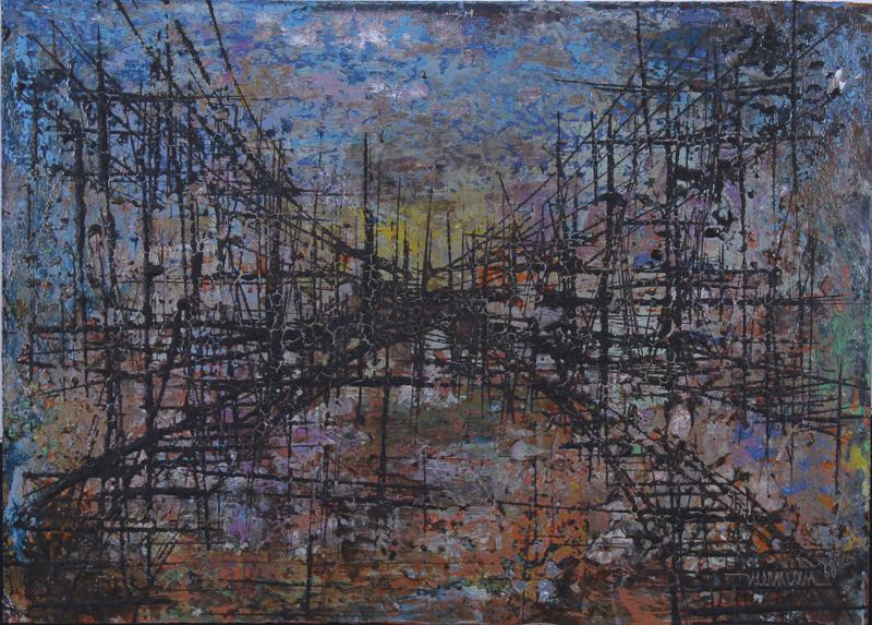 Leonardo Nierman (b. 1932) Mexico: UNTITLED, 1960, oil painting on board, signed and dated lower right, 8 ¾ x 12”.