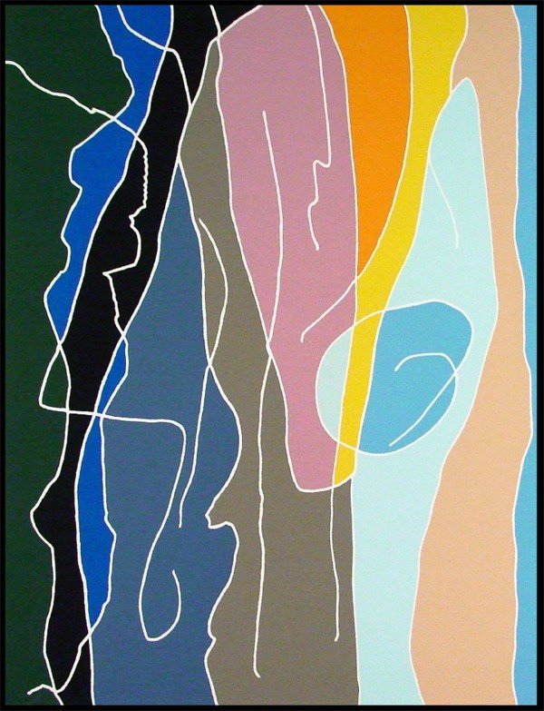 Arthur Secunda (b. 1927) American: PORTRAIT OF THE ARTIST AND HIS PALLETTE, color screenprint, signed in pencil, hors commerce 5 aside from the numbered edition, sheet 37 ½ x 29", soft handling and creases in upper and lower margins,