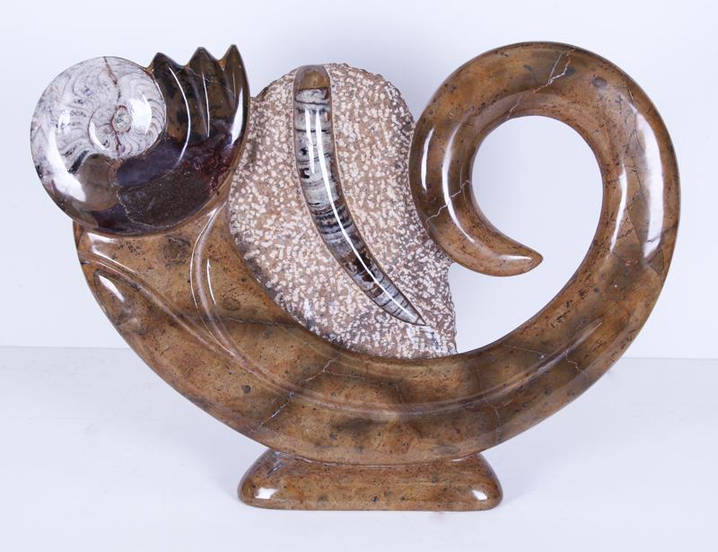 Fossils in stone carving (1 of 4)