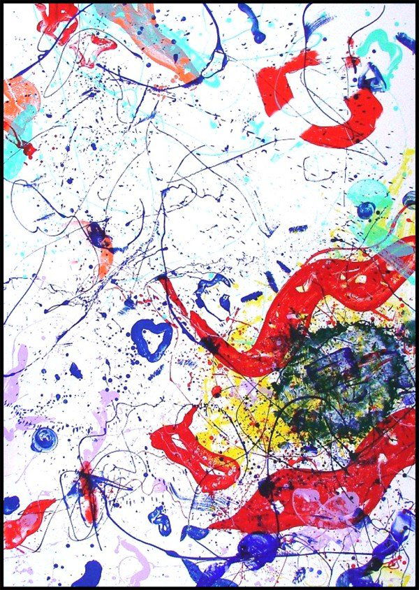 Sam Francis (1923-1994) American: UNTITLED (SFS.291), 1986, color screenprint, signed in pencil, unique color trial proof aside from the numbered edition of 56, sheet 84 x 60 ¼", published by Gemini G. E. L. with blindstamp lower rig