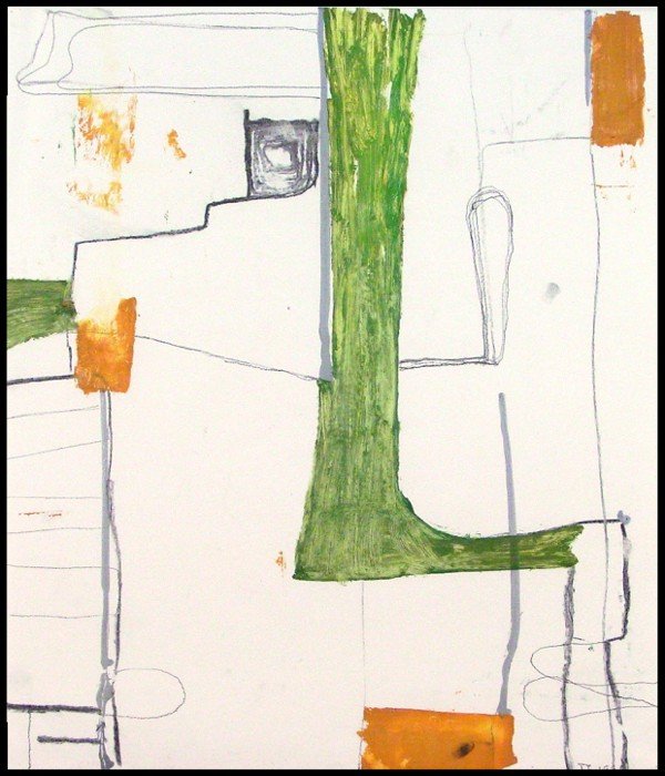 Tom Savage (b. 1953) American: UNTITLED, 1996, acrylic, charcoal and graphite on paper, initialed and dated lower right, 22 x 19", in good studio condition as received from the artist.