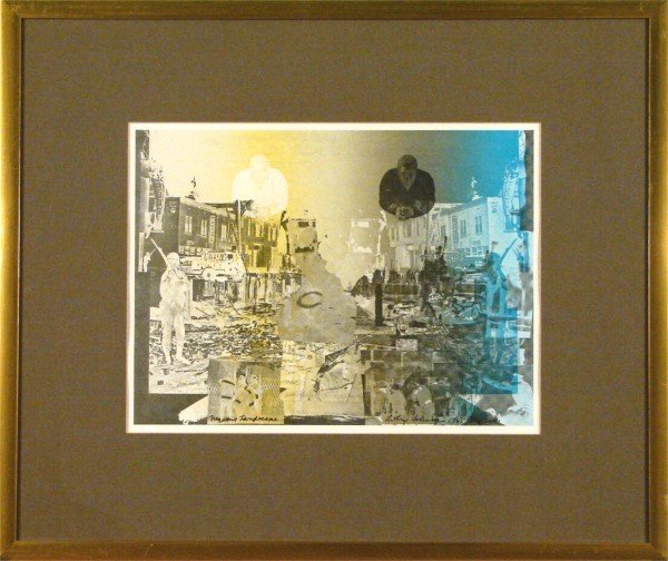 Arthur Secunda (b. 1927) American: NEGATIVE LANDSCAPE, 2nd state, 1967, color print, signed in pencil, image 11 x 15", full margins, framed with glass.