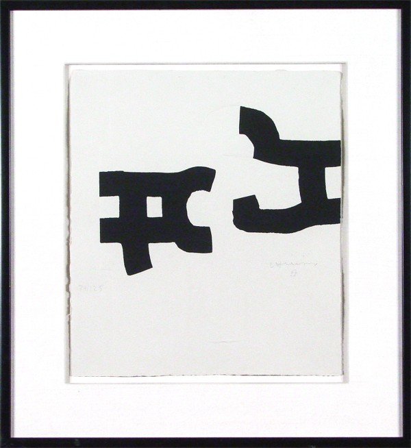Eduardo Chillida (b. 1924) Spanish: UNTITLED, intaglio print, signed in pencil, from the numbered edition 125, sheet 15 ¾ x 14", framed.