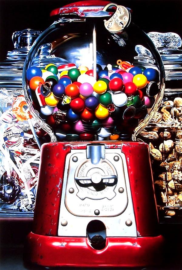 Charles Bell (1935-1995) American: GUMBALL XV, color Giclee on thick paper, estate signed, from the numbered edition 200, image 30 x 20 ¼", full margins, published by Robert Bane Ltd.