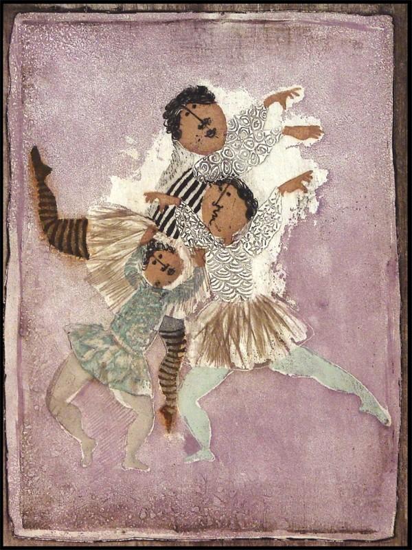 Graciela Rodo Boulanger (b. 1935) Bolivian: OUVERTURE from BALLERINES, 1973, color aquatint etchings on Japan paper, signed in pencil, from the Roman numeral edition 30, image 12 ½ x 9 ½", full margins, small archival tape hinges on verso, ot